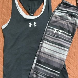 Under Armour youth small girls tank and capri pants bundle